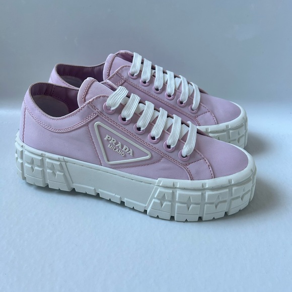 Prada Women's Light Pink Platform Sneakers - Picture 1 of 5